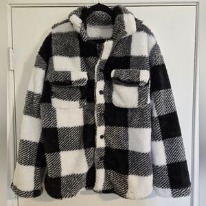 Classic Black and White Plaid Jacket